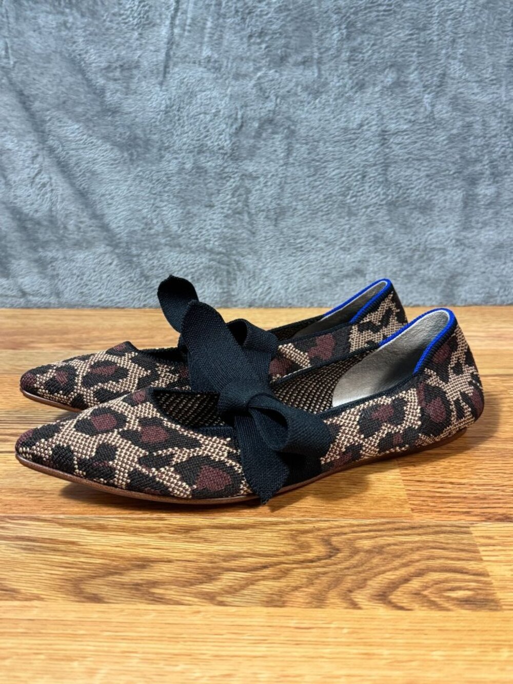 NEW Rothy’s The Point Wildcat Leopard Bow Mary Jane Flats Size 8